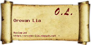 Orovan Lia névjegykártya